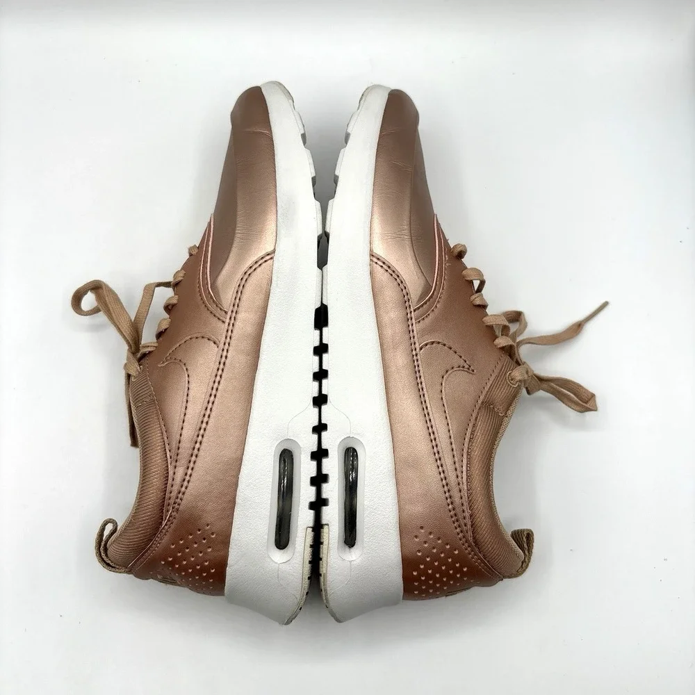 NIKE Air Max Thea Sneaker Women's Size US 9 Metallic Rose Gold Leather Shoes - Picture 6 of 9